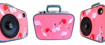 ambsn boomcase pink flamingo vintage classic boombox
