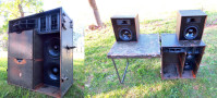 DJ Booth BoomCase Vintage Mobile Booth Audio System PA Suitcase Bass