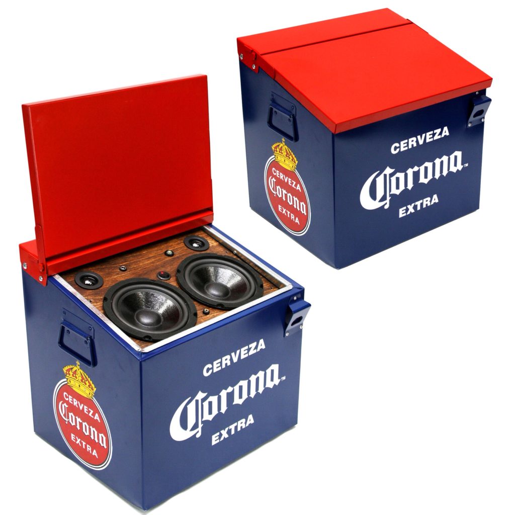 Corona BoomCase BoomBox Ice Chest Cooler Cerveza Mexico Beer Red Blue